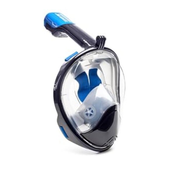 SEAVIEW 180 Degree Panoramic Snorkel Mask- Full Face Design, Blue - S/M